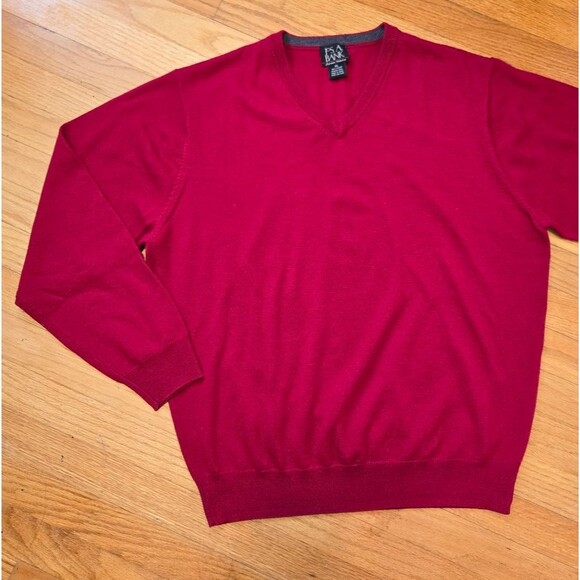 100% Merino Wool Jos. A. Bank sweater size 2XL Red - Picture 2 of 4